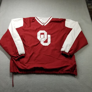 Oklahoma Sooners OU Pullover Jacket Mens Size XL Red Lined 58 Sports